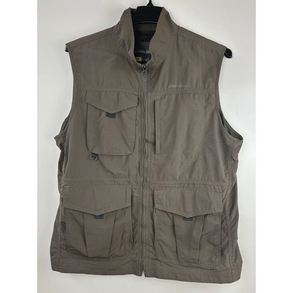Eddie Bauer Travex Vest Multi Pocket Utility Outdoor Full Zip Ripstop Mens Large - Picture 12 of 12